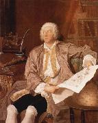 Aved, Jacques-Andre-Joseph Portrait of Carl Gustaf Tessin oil painting
